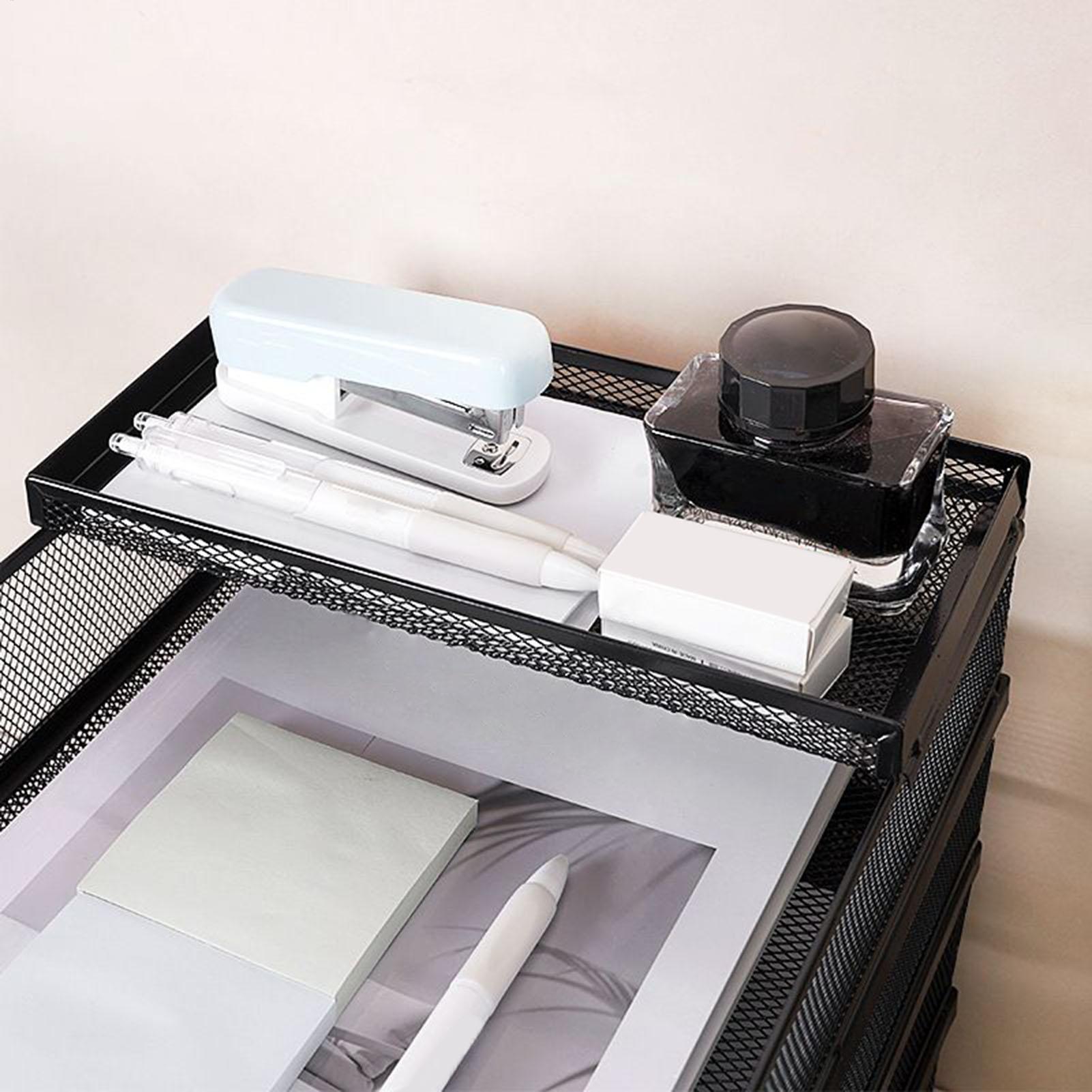 Drawer Organizer Tray - Plateaux de bureau en maille métallique,