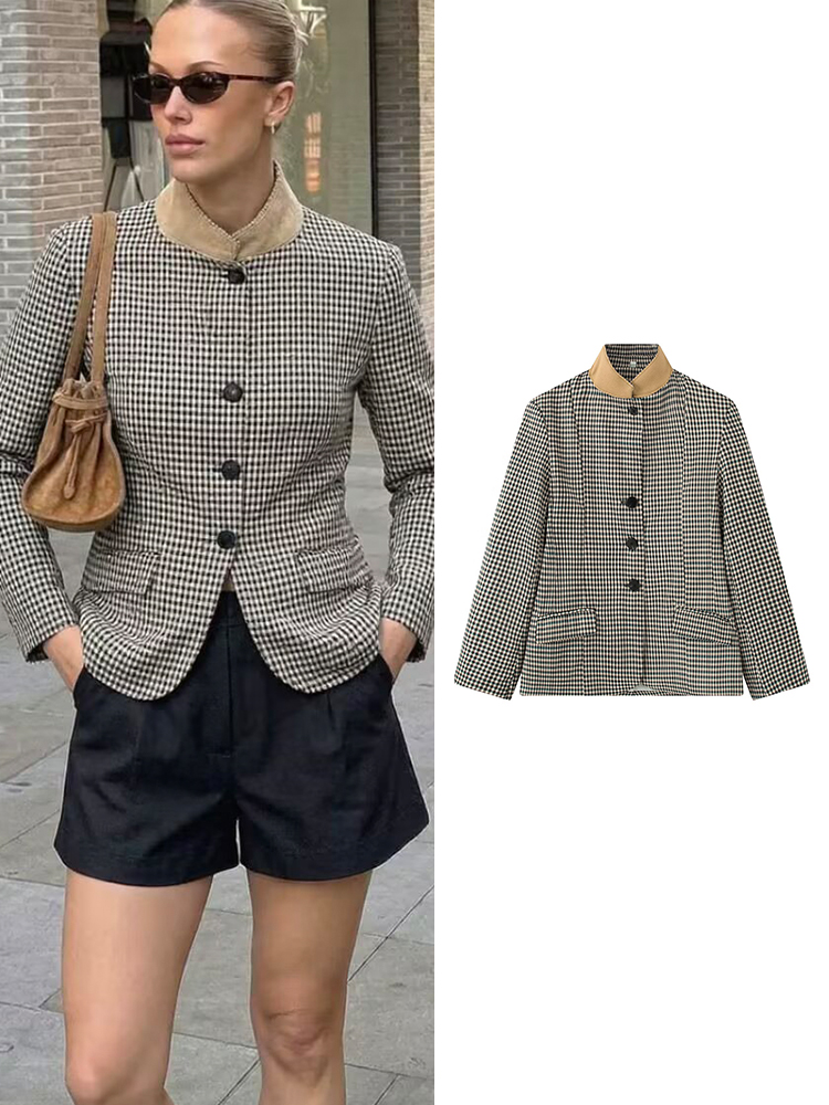 Blazer vintage à carreaux pour - Coat Rack Standing avis et prix